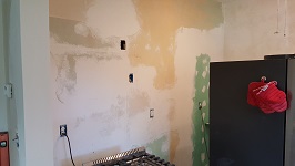 Kitchen Cabinet Wall Sanded And Burnished