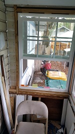Side Porch Window Roughed In Inside