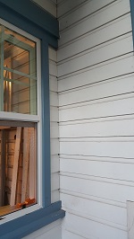 Side Porch Shiplap And Outside Window Trim Installed