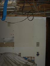 Kitchen Demolition - North Wall Exposed Wiring Right