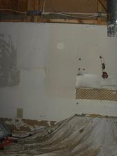 Kitchen Demolition - North Wall Exposed Wiring Left
