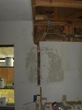 Kitchen Demolition - North Wall Water Line