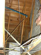 Kitchen Demolition - East Wall Rafter Water Line
